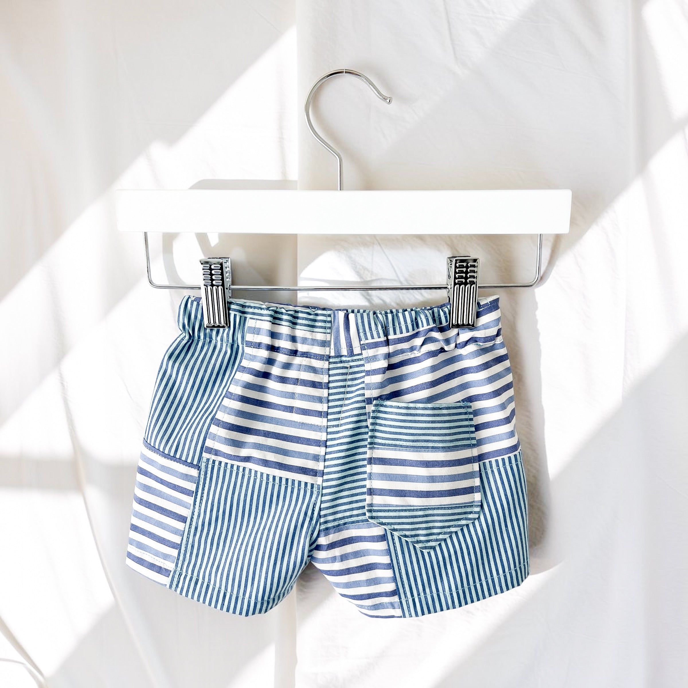 Boy Patchwork Shorts, Size 12 Months