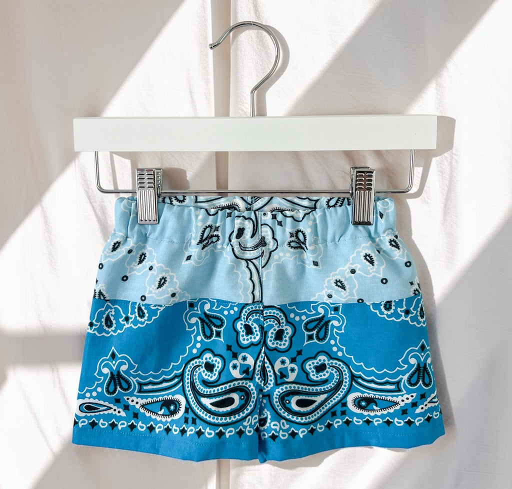 Boy Shorts Two Blue Bandana, Size 2T