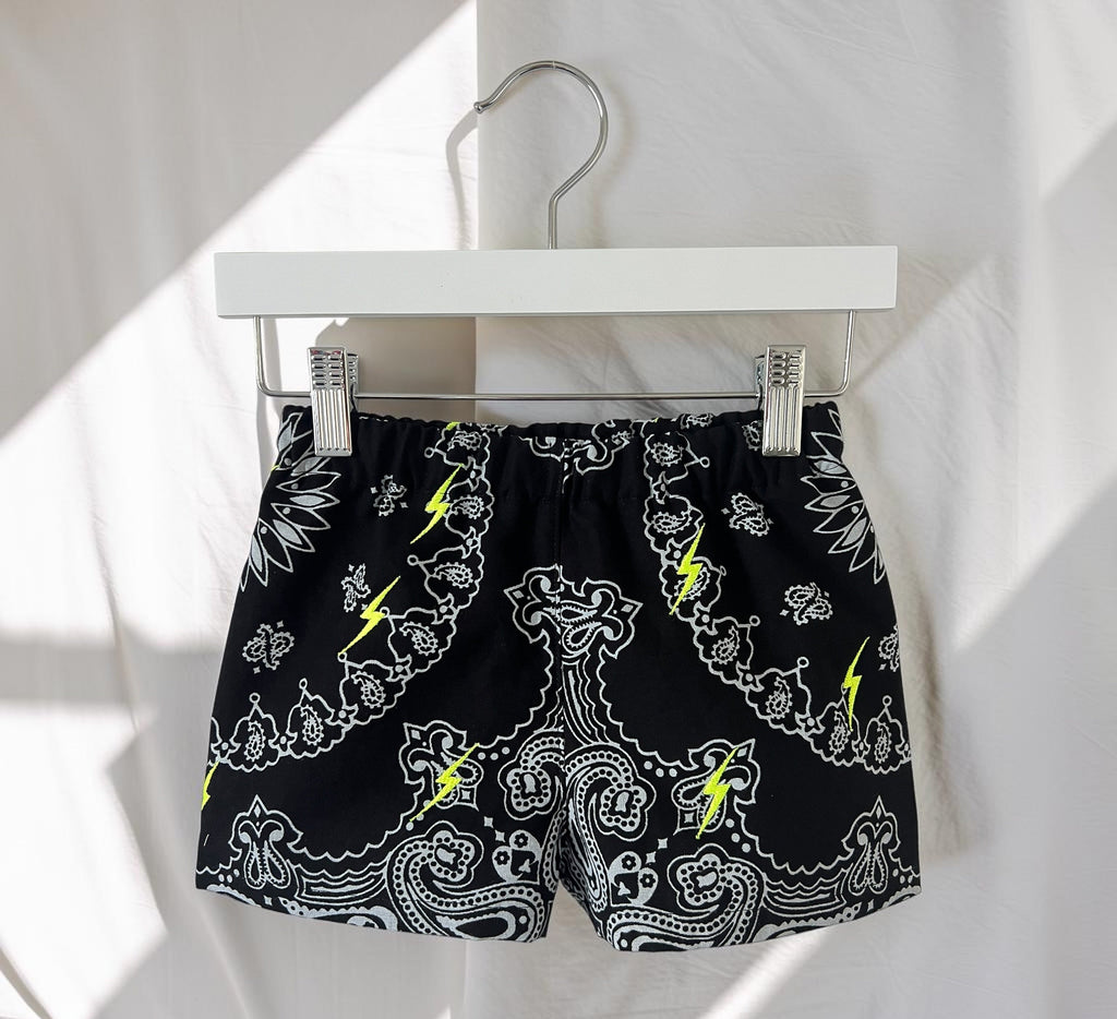 Lightning Bolt Bandana Boy Shorts, Size 4T