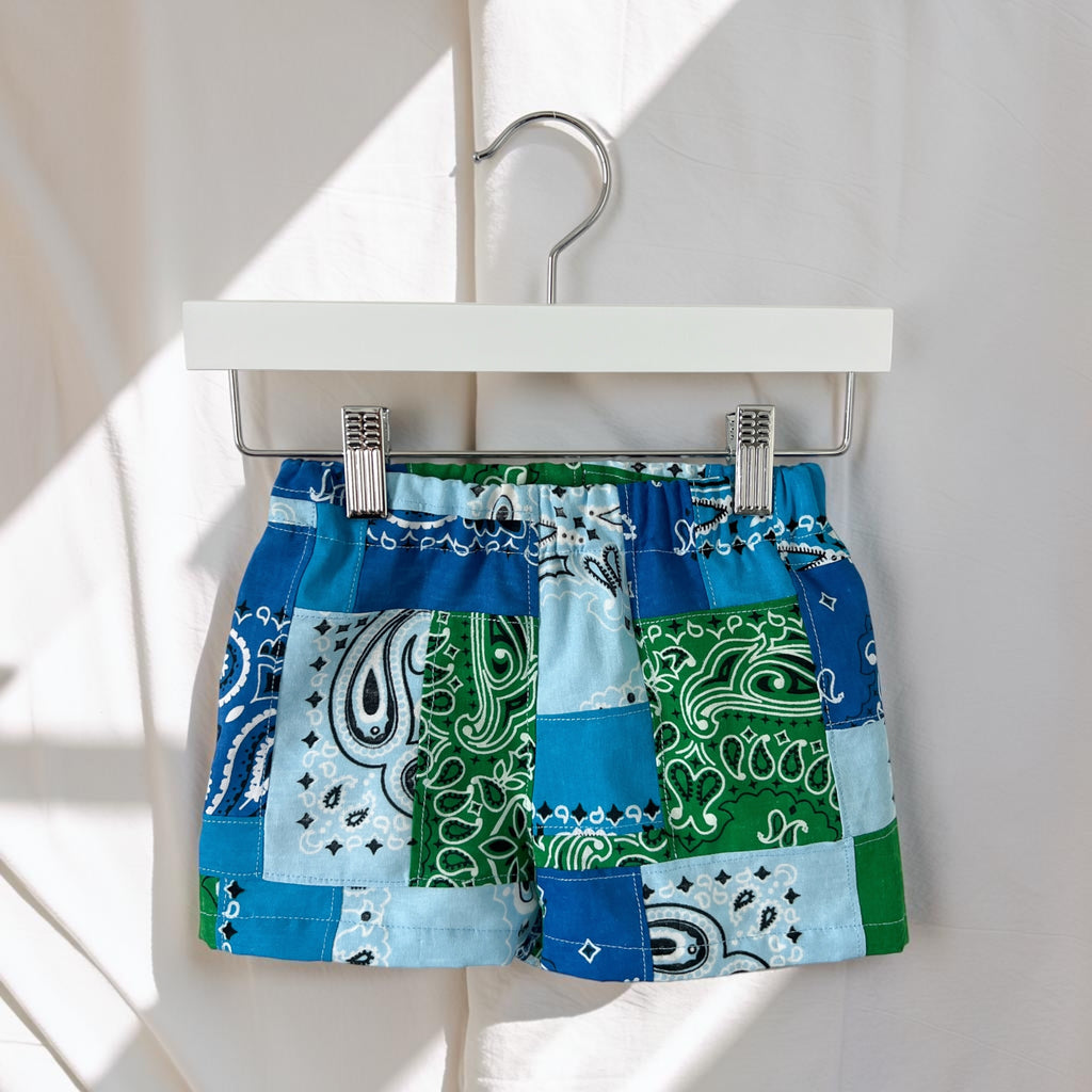 Boy Shorts Patchwork Bandana, Size 2T