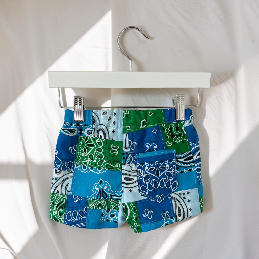 Boy Shorts Patchwork Bandana, Size 2T